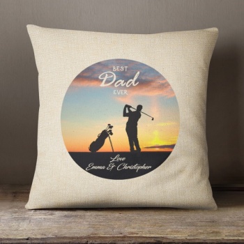 Luxury Personalised Cushion - Inner Pad Included - Golfer
